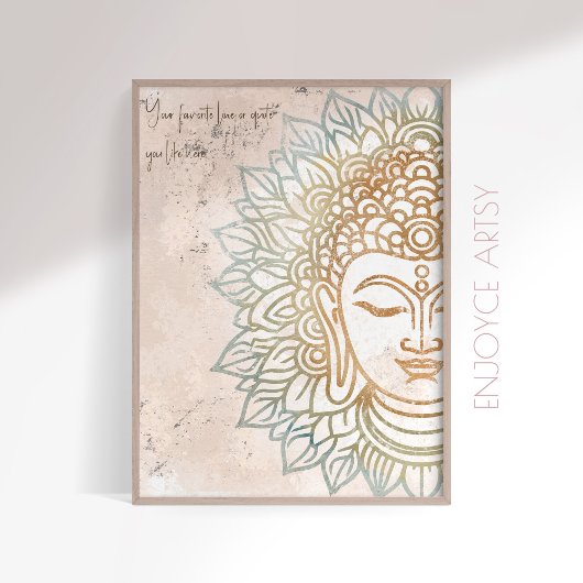Zen neatral Töne Goldbuddha Yoga Liebhaber Wand Ku Poster