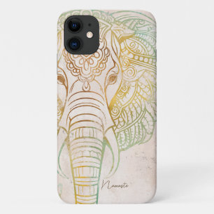 Zen-Neatral-Töne und Goldelefant-Indian Case-Mate iPhone Hülle