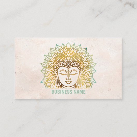 Zen neatral Tönes Buddha Yoga Studio Visitenkarte (Vorderseite)