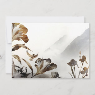 Zen Nebelberg Vögel Minimalistische Natur Ankündigung