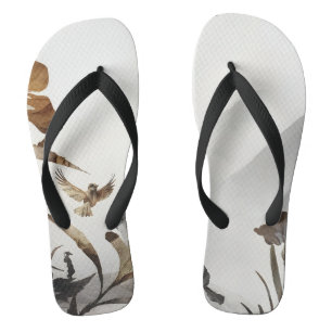 Zen Nebelberg Vögel Minimalistische Natur Badesandalen