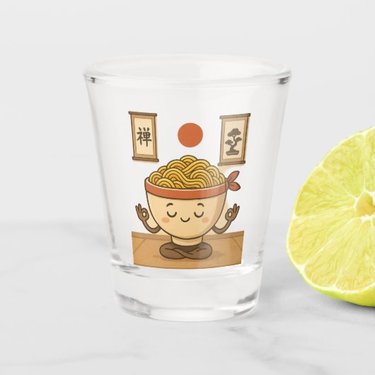 Zen Noodles Meditation Schnapsglas (Vorderseite)