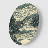 Zen Ocean Waves Monochrome Art Clock Große Wanduhr (Winkel)