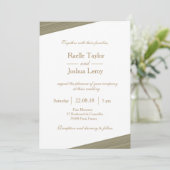 Zen Olivgold Weißgrau subtile Streifen Hochzeit Einladung (Stehend Vorderseite)