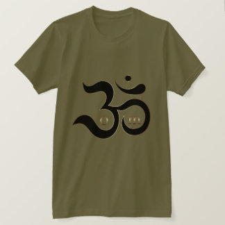 Zen Om Om Symbol Gold Glitzer Oliven-grünes Shirt