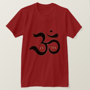 Zen Om Om Symbol Shirt für Rot-Gold-Glitzer