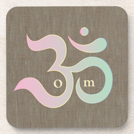 Zen Om rosa, braun, rustikale Untersetzer (Vorderseite)