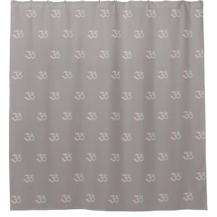 Zen Om Symbol Muster Sanskrit rosa Duschvorhang