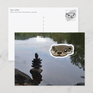 Zen Otter (Farbe) Postkarte