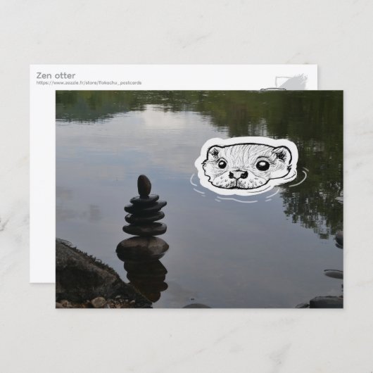 Zen Otter Postkarte (Vorne/Hinten)