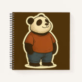 Zen Panda Aufkleber – Entspannter Cartoon-Bär in l Notizblock (Vorderseite)
