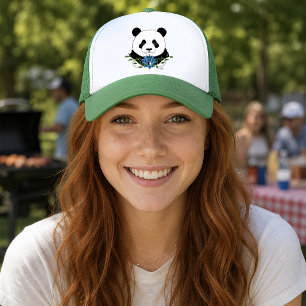 Zen-Panda-Bär-Blauer-Lotus-Yin-Yang-Grün Truckerkappe