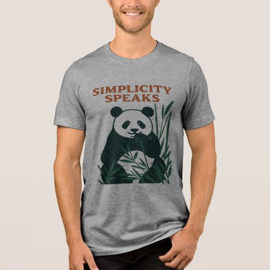 Zen Panda - Einfachheit spricht Design Tri-Blend Shirt (Vorderseite)