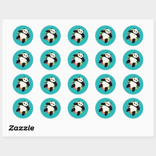 Zen Panda Spin Runder Aufkleber (Blatt)
