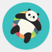 Zen Panda Spin Runder Aufkleber (Vorderseite)