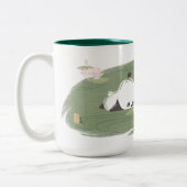 Zen-Panda-Wasser-Lilien-Tasse Zweifarbige Tasse (Links)