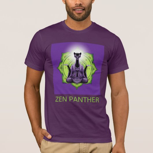 Zen Panther & the Dharma Wheel - (mit Titel) T-Shirt (Vorderseite)