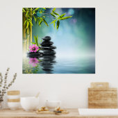 Zen Paradies Garten, Ruhe, friedlich, Yoga Poster (Küche)