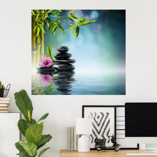 Zen Paradies Garten, Ruhe, friedlich, Yoga Poster (Heimbüro)