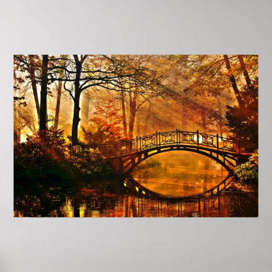 Zen paradiesische Brücke, Ruhe und Liebe durch Hei Poster (Vorne)