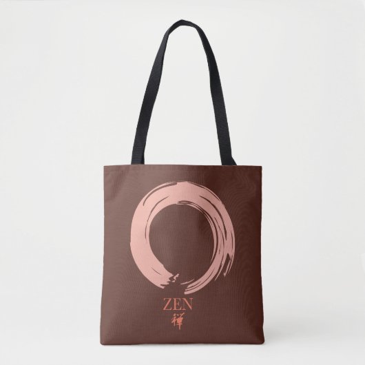 Zen Peace Calm Off Pink auf braunem Hintergrund Tasche (Vorderseite)