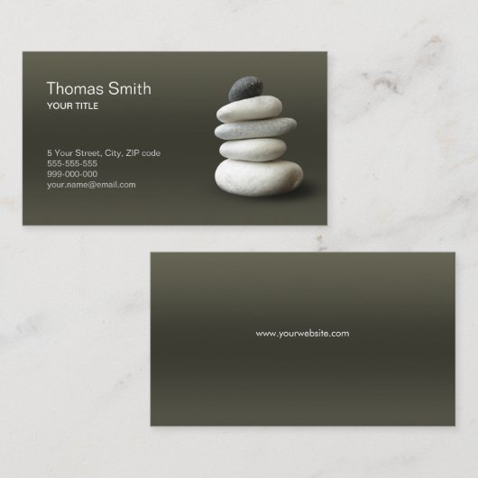 Zen Pebbles Harmony Visitenkarte (Vorne/Hinten)