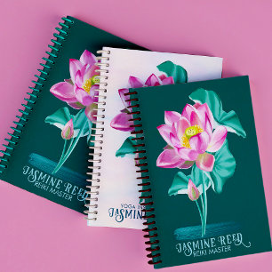 Zen Pink Lotus Blume Reiki Masters and Healers Notizblock