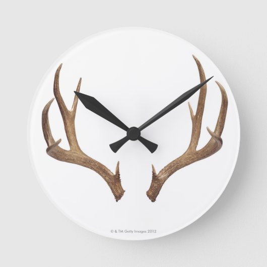 Zen Point Deer Runde Wanduhr (Vorderseite)