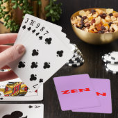 Zen-Poker, der Karten spielt Spielkarten (In Situ)