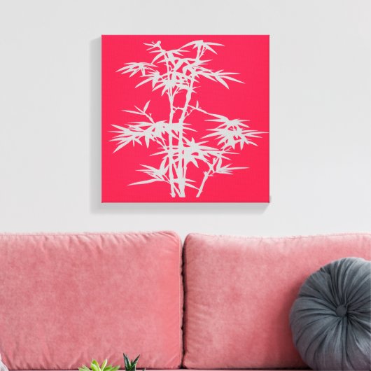 Zen Pop Art pink Bambus Asiatische Kunst Leinwanddruck (Insitu (Wohnzimmer))