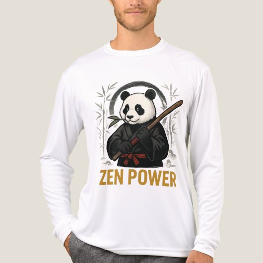 【ZEN POWER – Panda Warrior Long Sleeve T-Shirt】 Tri-Blend Shirt (Vorderseite)