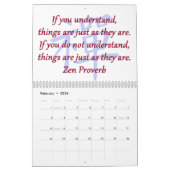 Zen Proverbs-Kalender Kalender (Feb 2026)
