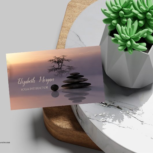 Zen, Psychologe Therapeutin, Steine, Yoga Instruct Visitenkarte