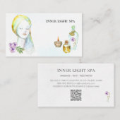 *~* Zen QR- AP8 Wellness-Center Meditation Visitenkarte (Vorne/Hinten)