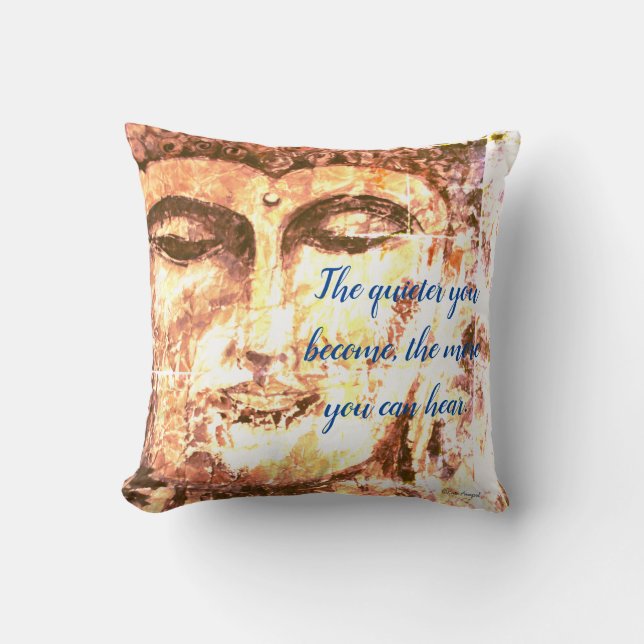 Zen Quote Buddha Art Throw Kissen (Vorderseite)