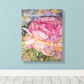 Zen Quote Rose Aquarellbilder drucken Leinwanddruck (Insitu (Holzboden))