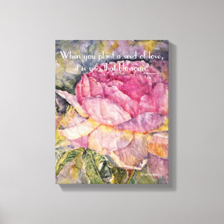 Zen Quote Rose Aquarellbilder drucken Leinwanddruck