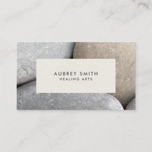 Zen River Rocks Healing Arts Business Card Visitenkarte (Vorderseite)