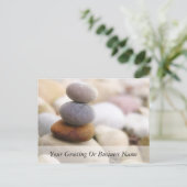 Zen Rock Garden Postkarte (Stehend Vorderseite)
