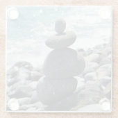 Zen Rock Pile Stacking Beach Untersetzer (Rückseite)