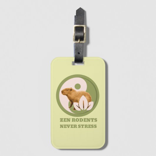 Zen Rodents stress Capybara Gepäckanhänger (Vorderseite Vertikal)