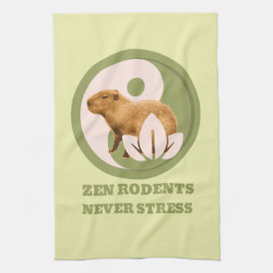 Zen Rodents stress Capybara Geschirrtuch