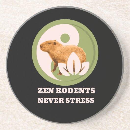 Zen Rodents stress Capybara Getränkeuntersetzer (Vorne)