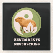 Zen Rodents stress Capybara Glasuntersetzer (Vorderseite)