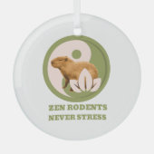 Zen Rodents stress Capybara Ornament Aus Glas (Vorderseite)