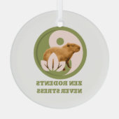 Zen Rodents stress Capybara Ornament Aus Glas (Rückseite)