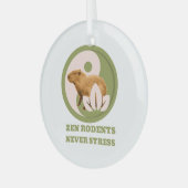 Zen Rodents stress Capybara Ornament Aus Glas (Vorderseite links)
