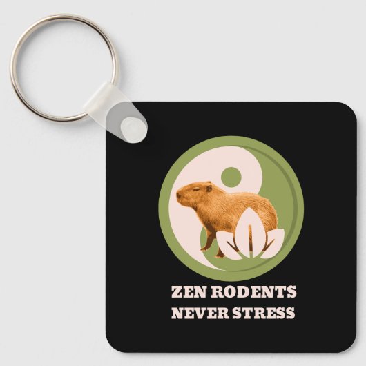 Zen Rodents stress Capybara Schlüsselanhänger (Vorderseite)
