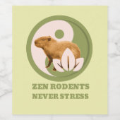 Zen Rodents stress Capybara Weinetikett (Einzelnes Label)