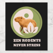Zen Rodents stress Capybara Weinetikett (Einzelnes Label)